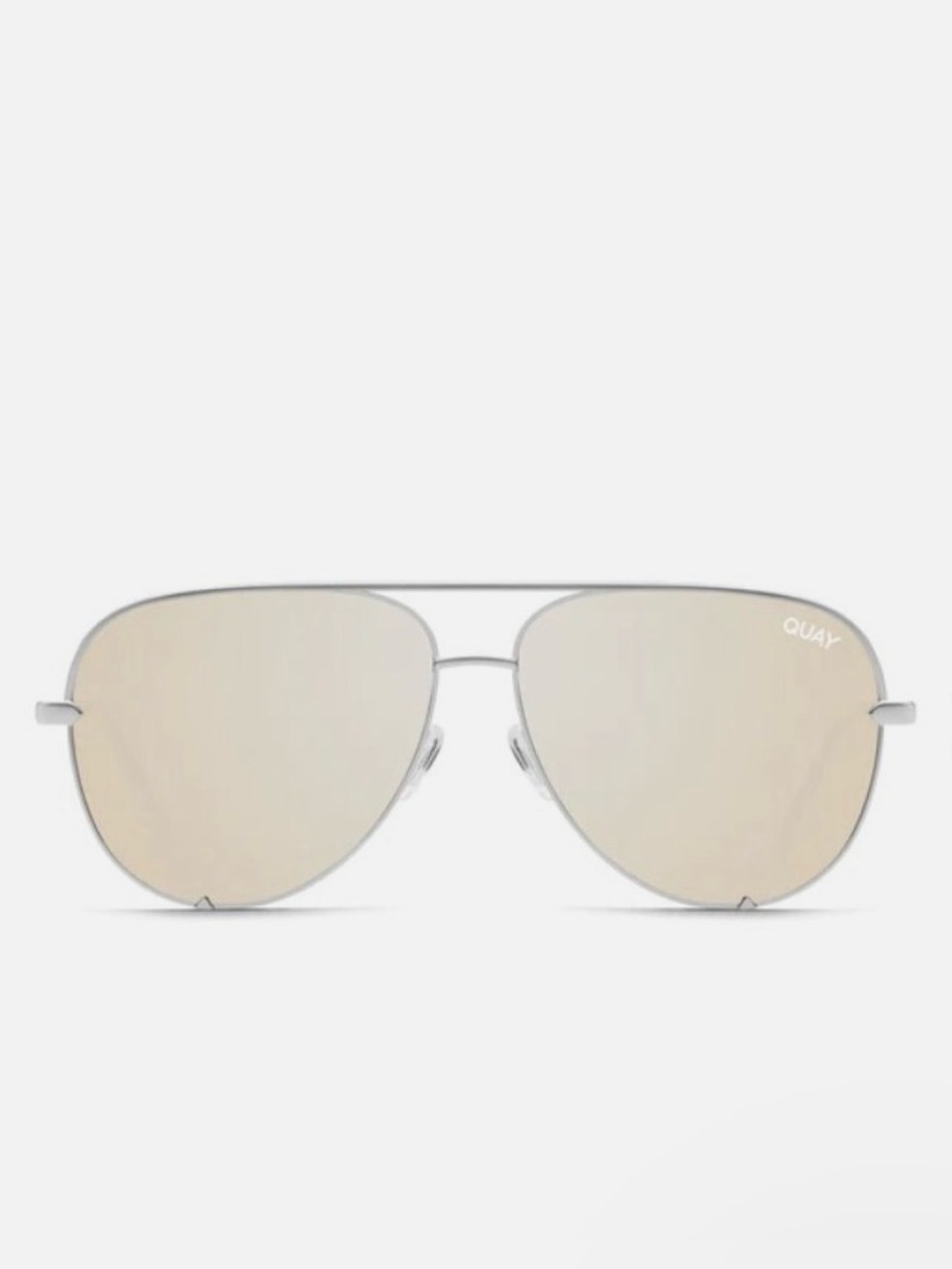 QUAY HIGH KEY Silver frame /Gold Lens - PRIDE Aviator Sunglasses - Unisex /NWT!